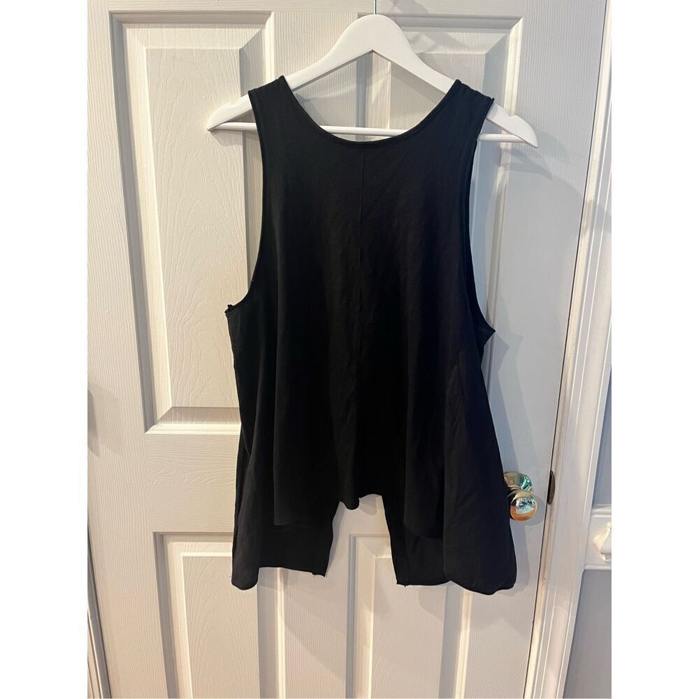 Madewell Black Flyaway Cross Back Tunic Tank Top sz L EUC